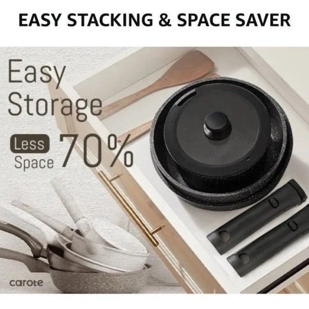 Carote 23pcs Cookware Set | Ceramic Non Stick Pots and Pans | Detachable Handles - Picture 6 of 7